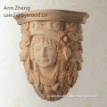 girl head carved  wood corbel